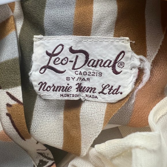 Stunning Vintage Mid Century Modern Pleated Striped Dress Oversized Set 50s 60s - Picture 8 of 10